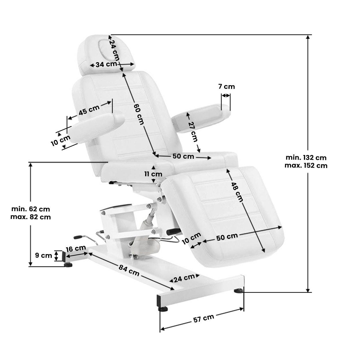 Elektrische kosmetikliege azzurro 705 1 motoren weiss