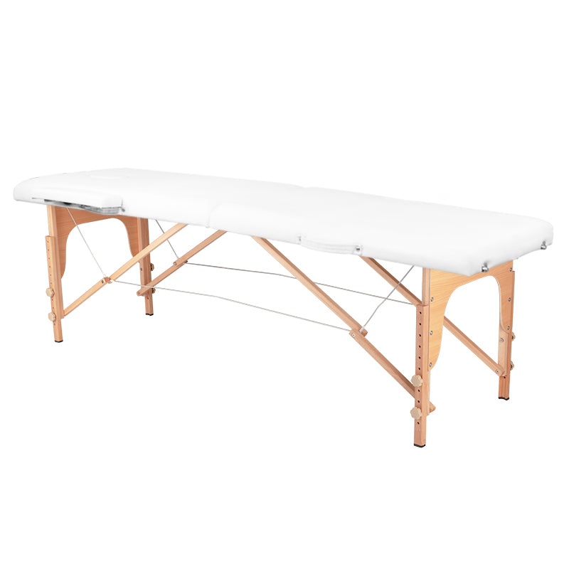 Klapp-massageliege wood komfort 2-teilig white