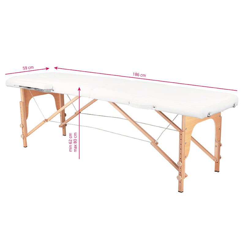 Klapp-massageliege wood komfort 2-teilig white