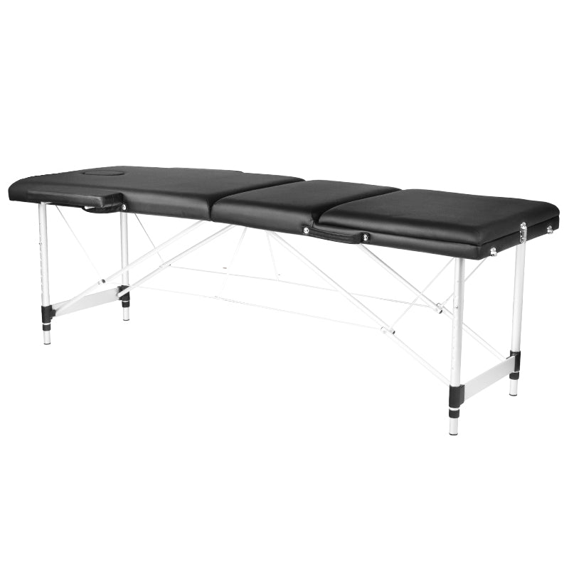 Klapp-massageliege alu komfort 3-teilig black