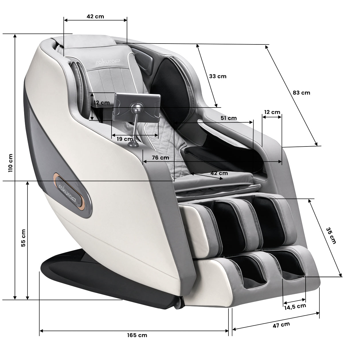 Sakura Massagesessel Comfort Plus 806 in Grau