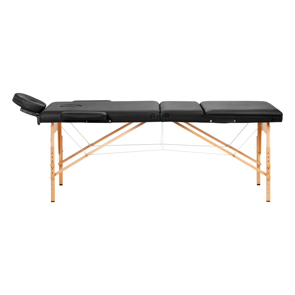 MASSAGELIEGE AUS HOLZ KLAPPBAR KOMFORT ACTIVFIZJO LUX 3-SEKTIONEN 190X70 SCHWARZ