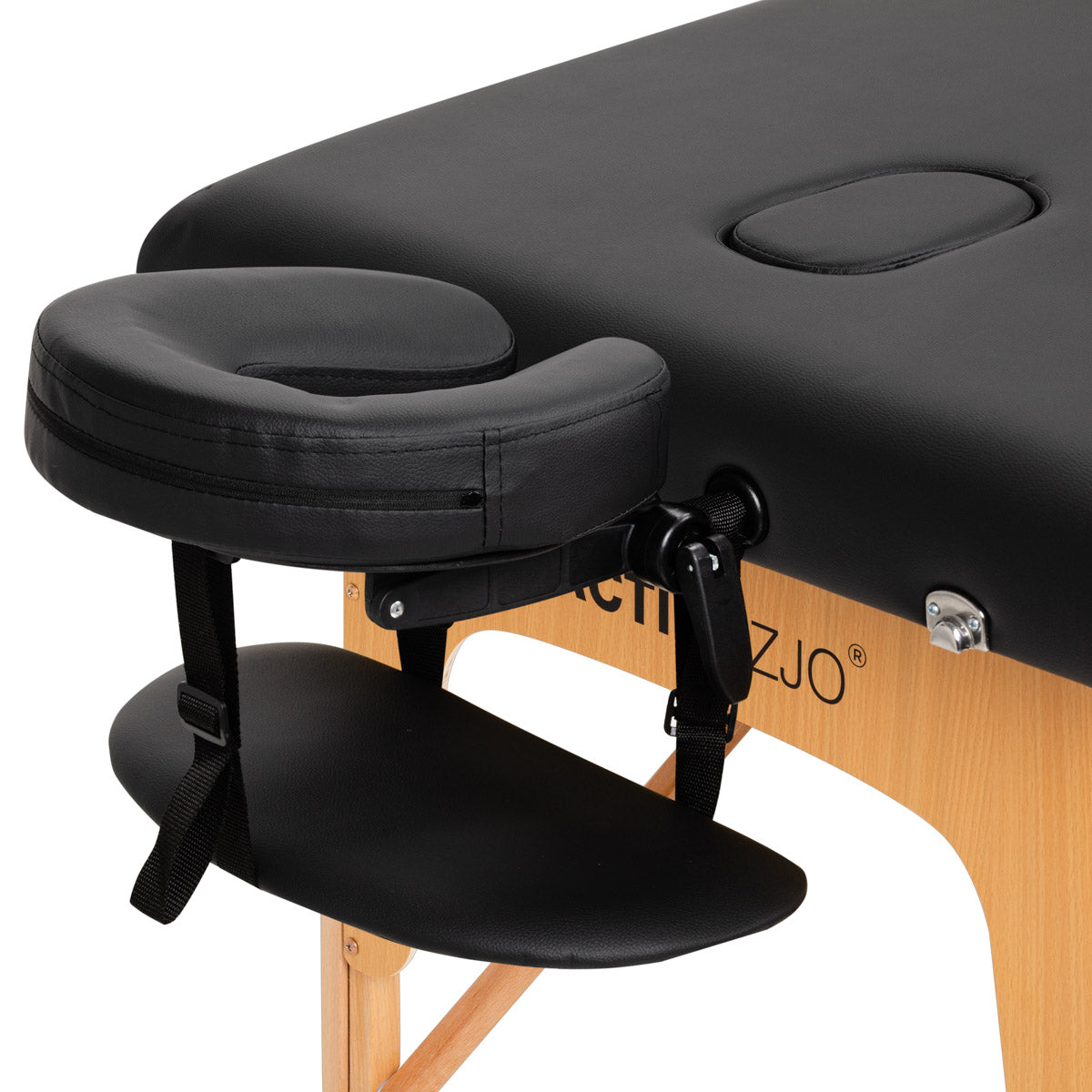 MASSAGELIEGE AUS HOLZ KLAPPBAR KOMFORT ACTIVFIZJO LUX 3-SEKTIONEN 190X70 SCHWARZ