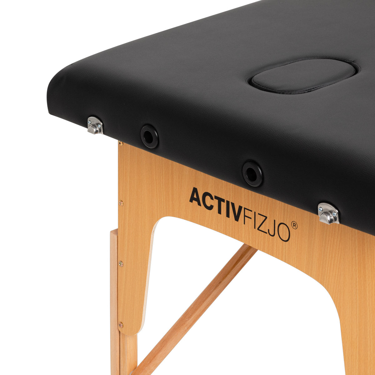 MASSAGELIEGE AUS HOLZ KLAPPBAR KOMFORT ACTIVFIZJO LUX 3-SEKTIONEN 190X70 SCHWARZ
