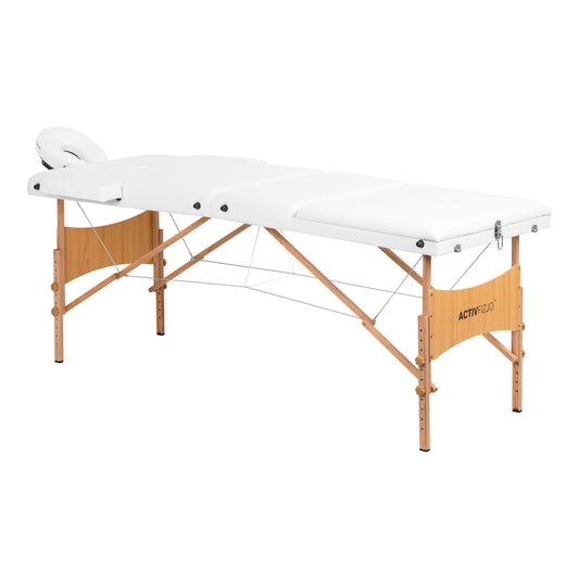 MASSAGELIEGE AUS HOLZ KLAPPBAR KOMFORT ACTIVFIZJO LUX 3 SEGMENTE 190X70 WEISS