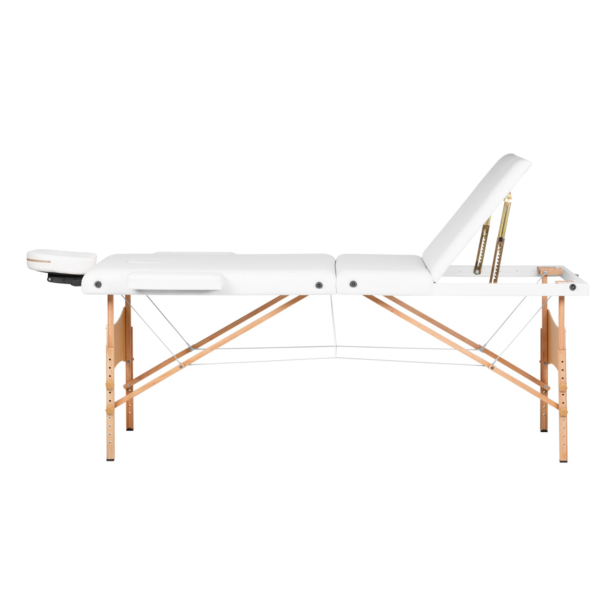 MASSAGELIEGE AUS HOLZ KLAPPBAR KOMFORT ACTIVFIZJO LUX 3 SEGMENTE 190X70 WEISS