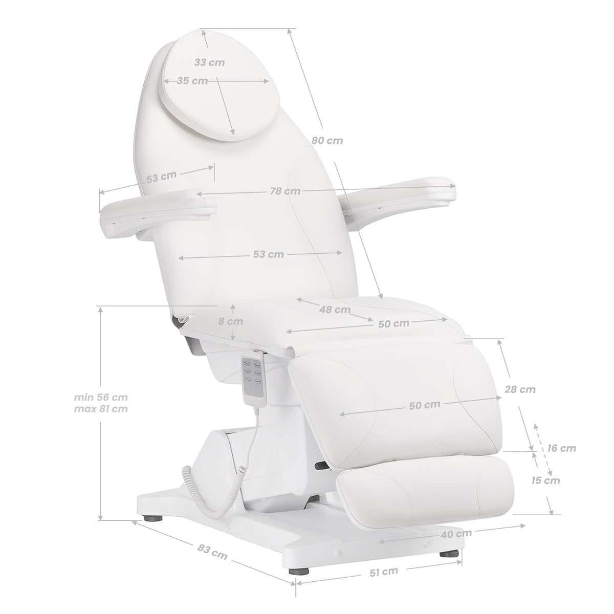 Elektrische Kosmetikliege Sillon Basic 3 Motoren weiß