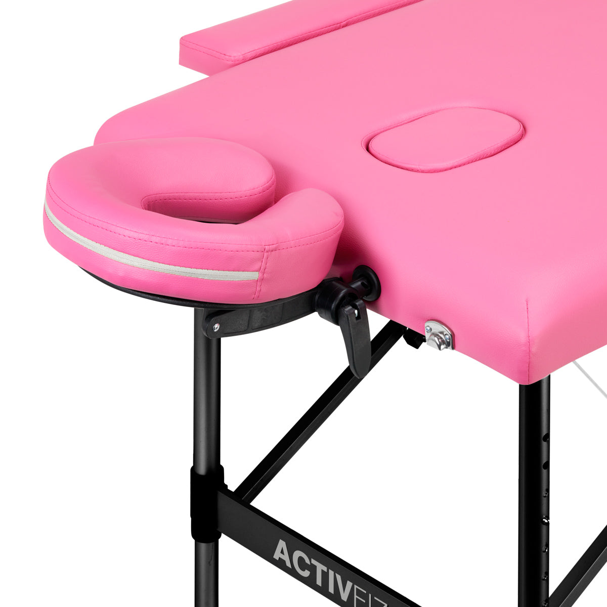 Klappbare Massageliege Aluminium Comfort Activ Fizjo 2 Segmente rosa schwarz Aluminium