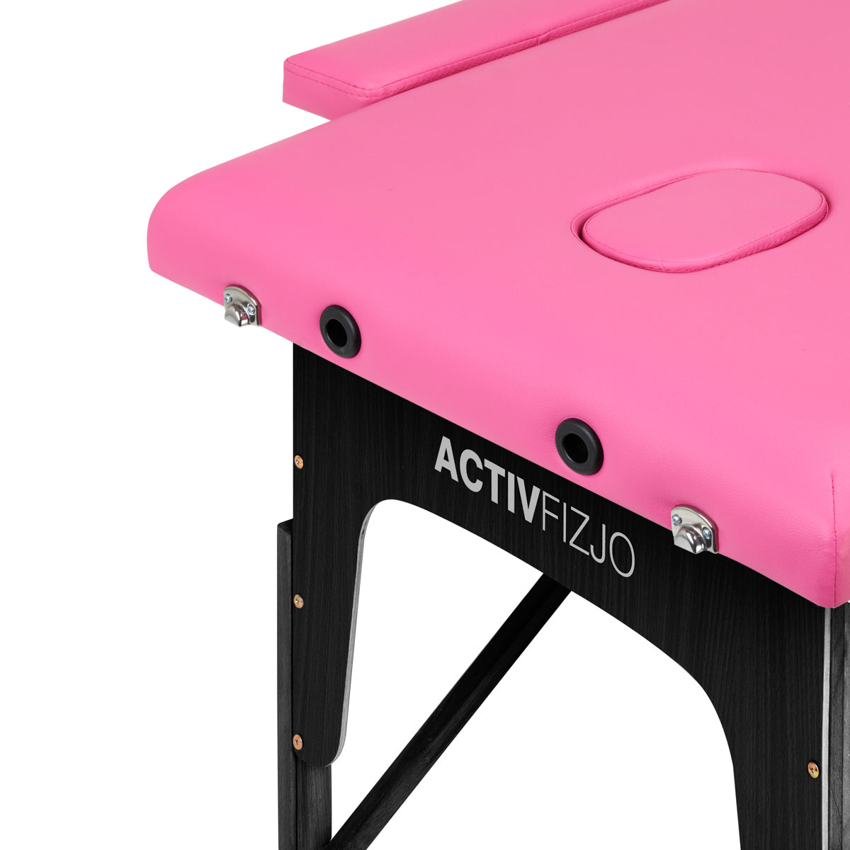 Klappbare Massageliege aus Holz Komfort Activ Fizjo 2 Segmente rosa schwarz Holz