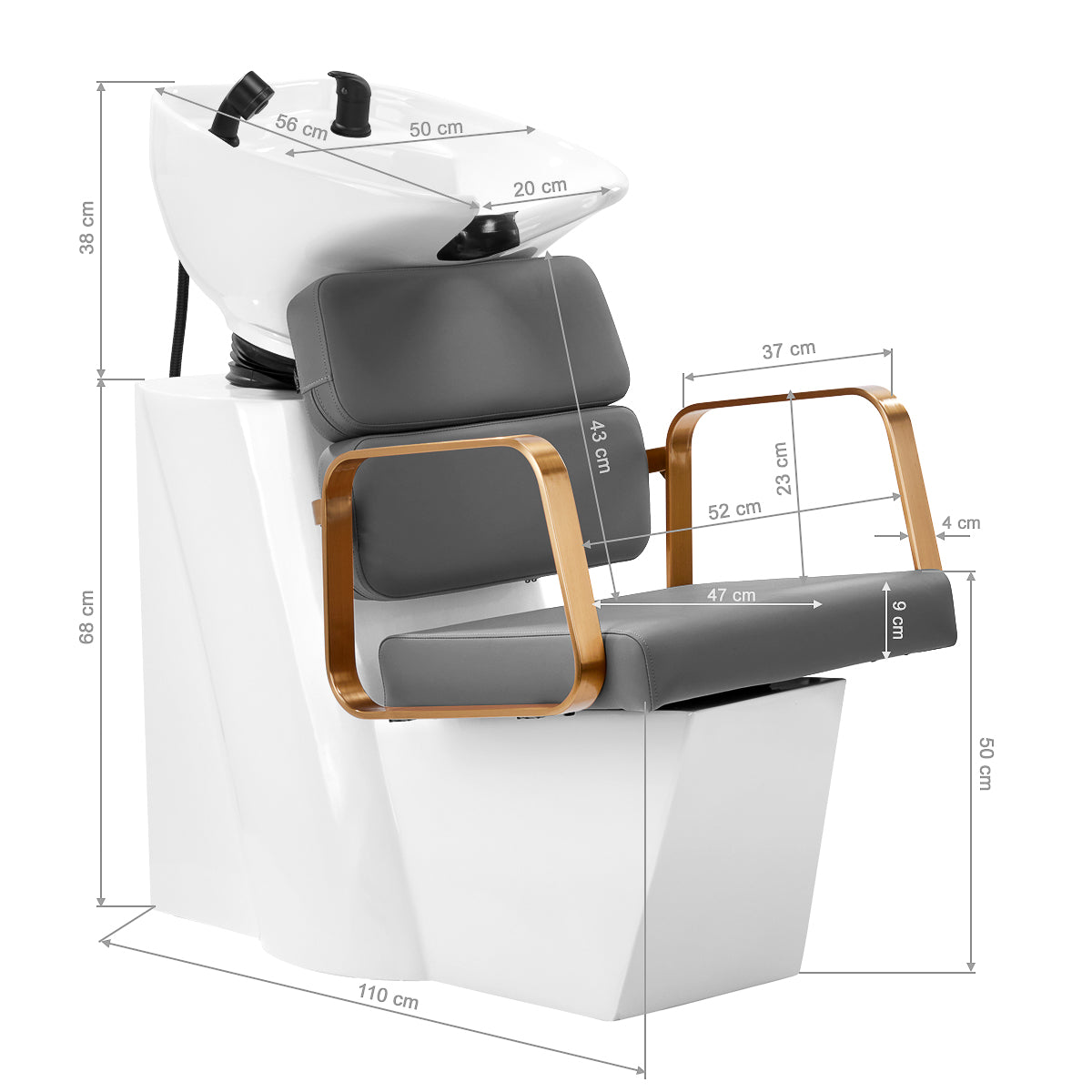 Friseur-Waschstation Porto-GM grau