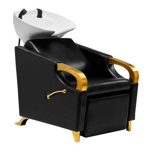 LUXUS Friseur-Shampoostuhl schwarz