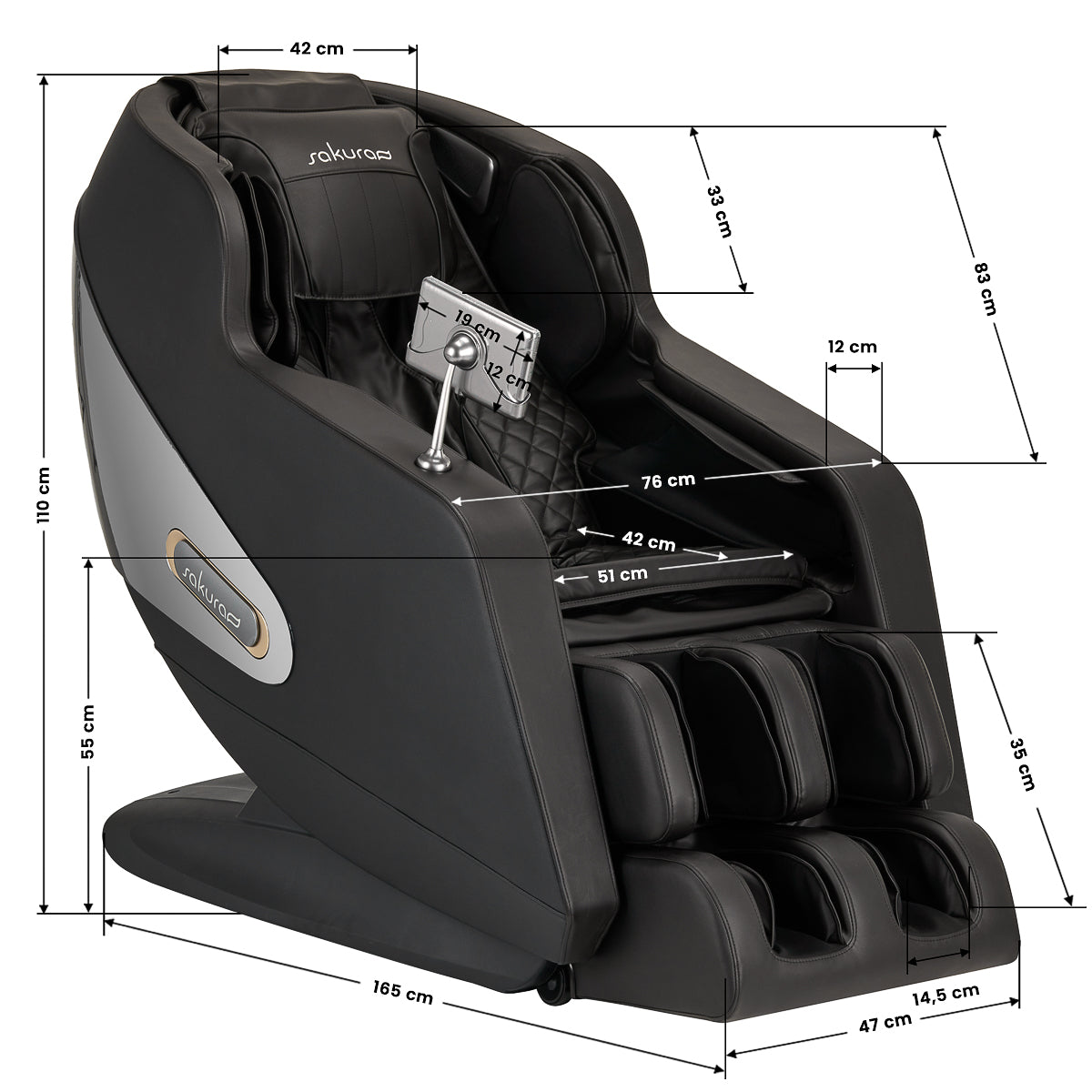 Sakura Massagesessel Comfort Plus 806 Schwarz