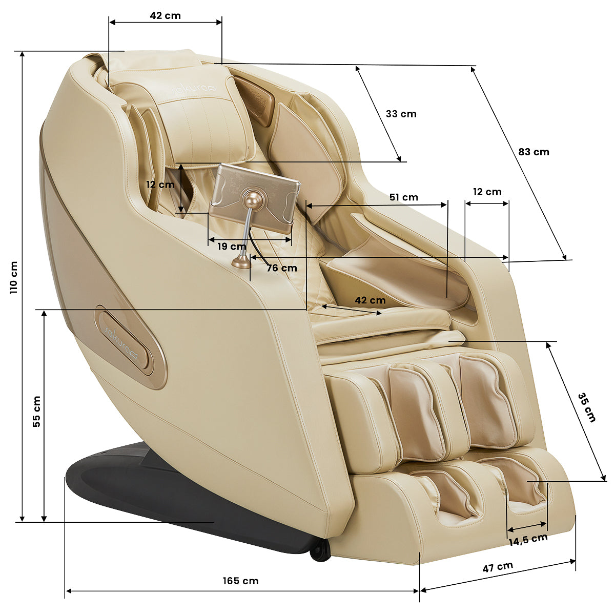 Sakura Massagesessel Comfort Plus 806 in Beige