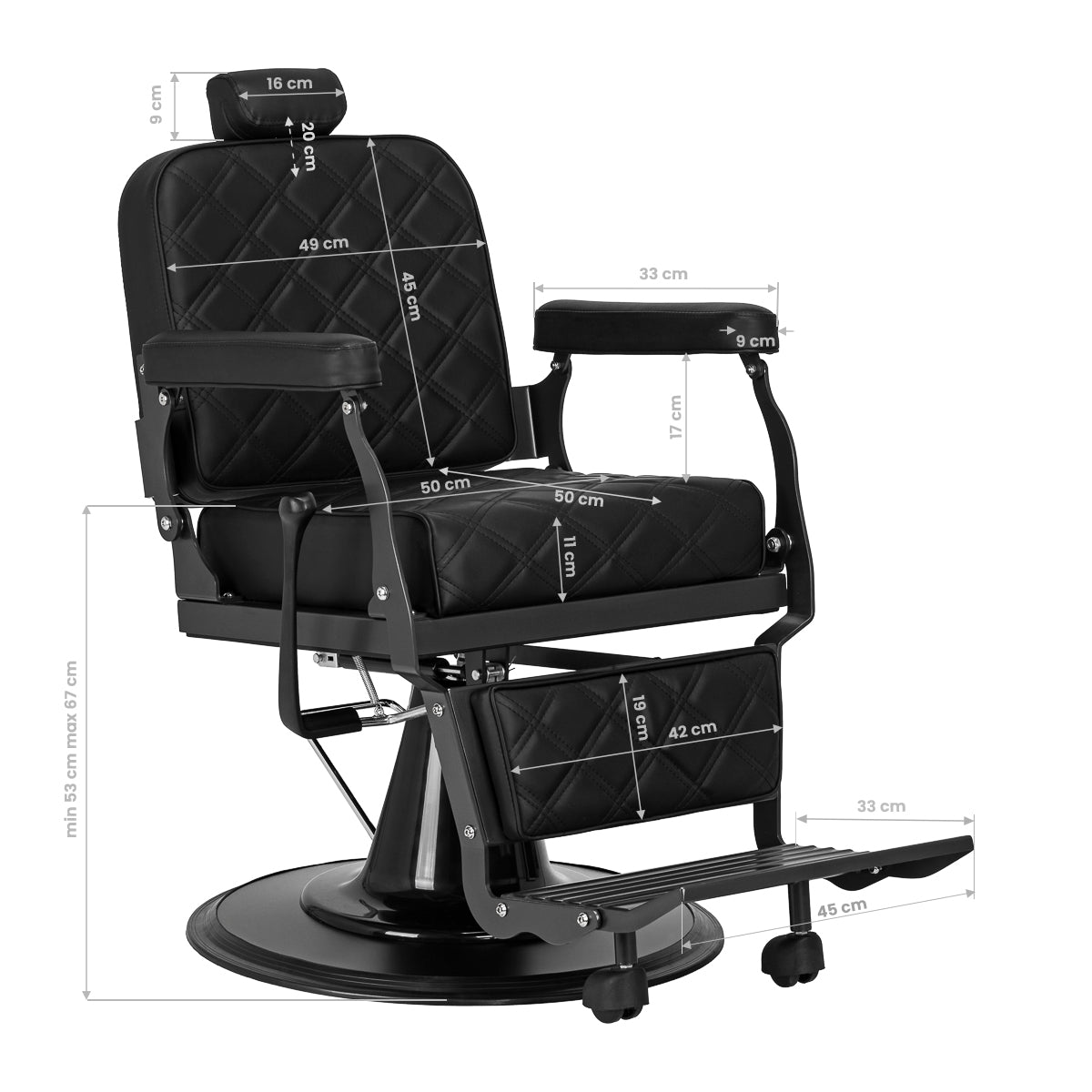 Barberstuhl Carlos extra schwarz