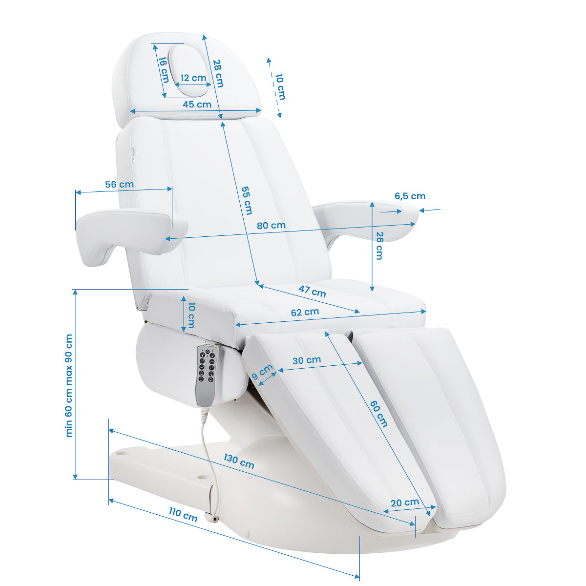 Kosmetikliege Azzurro Lux pedi 5m weiß