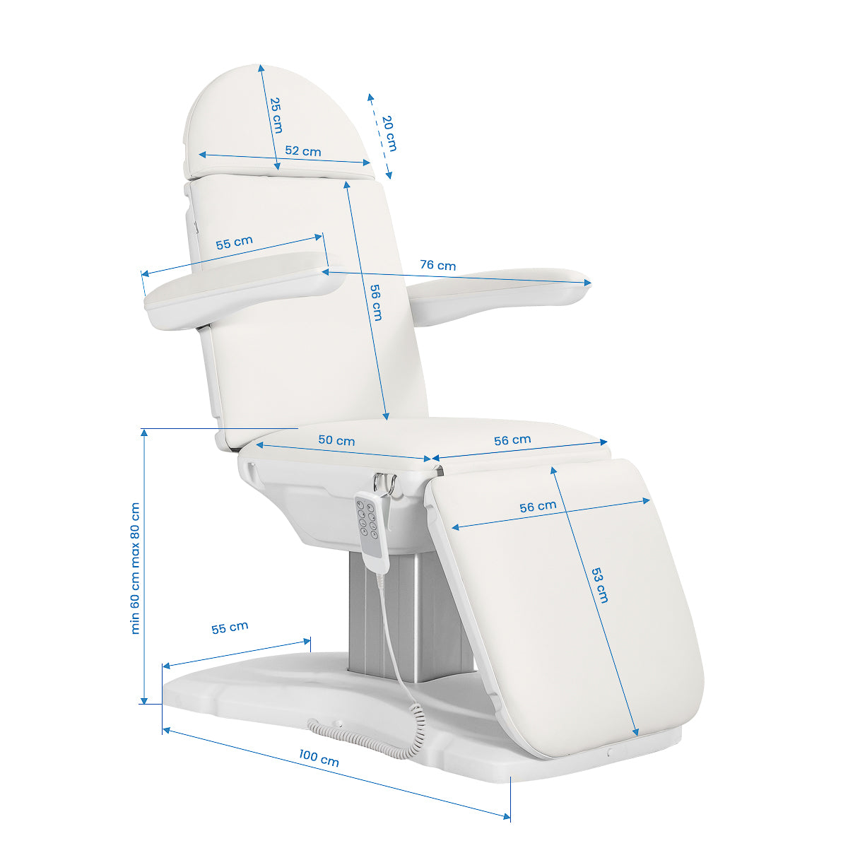Sillon Eclipse 4 Motor elektrische Kosmetikliege weiß
