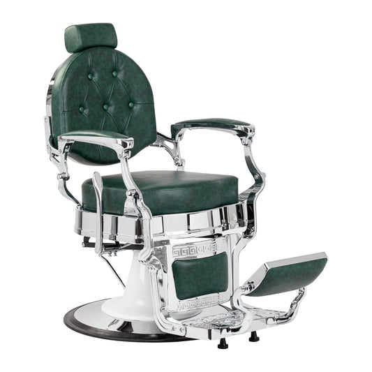 Barberstuhl President Grün Chrom