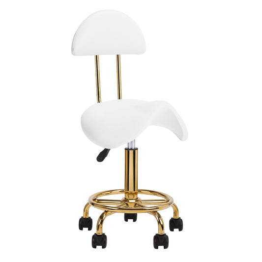 Kosmetikhocker 6001-G gold weiß zweite Kategorie