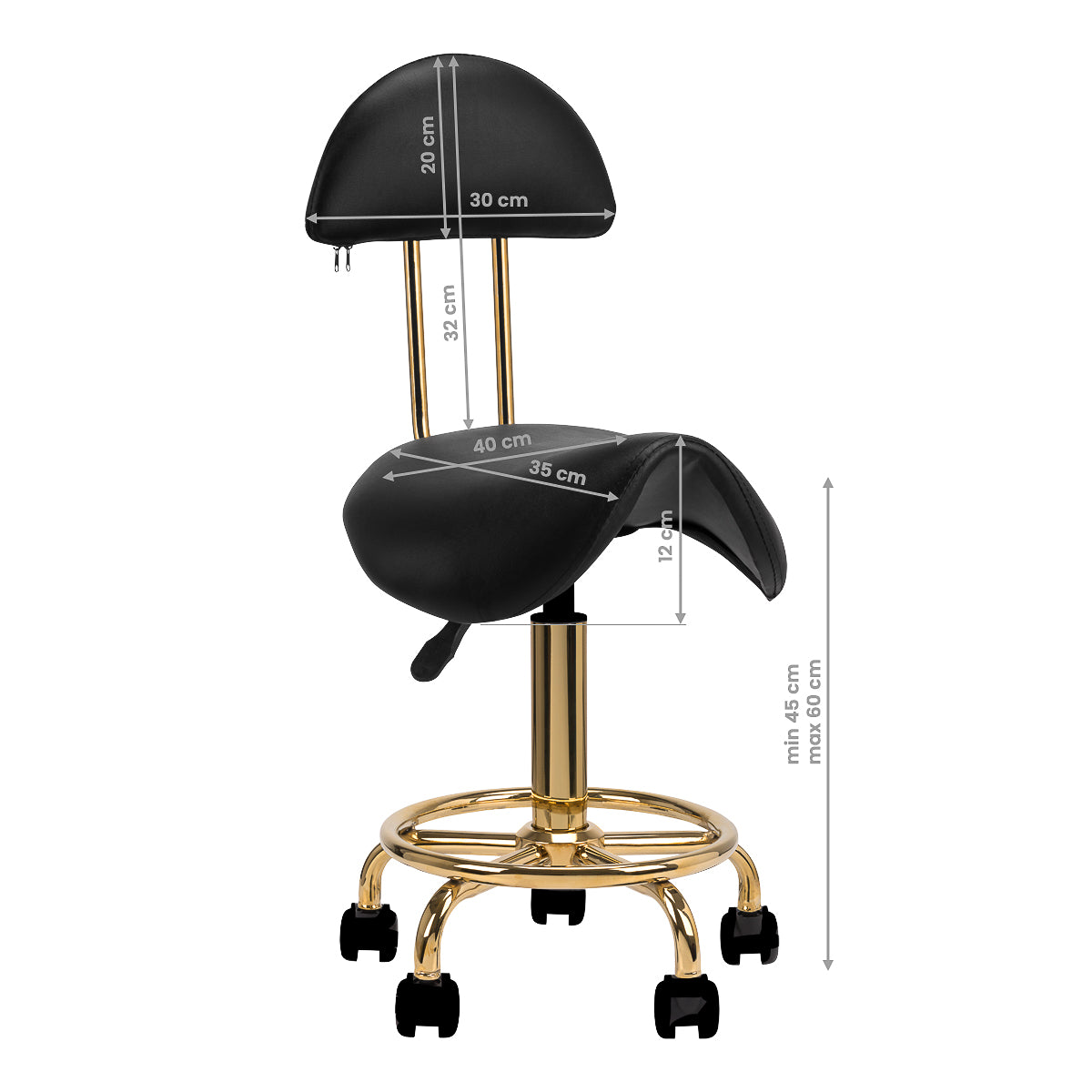 Kosmetikhocker 6001-G gold schwarz zweite Kategorie