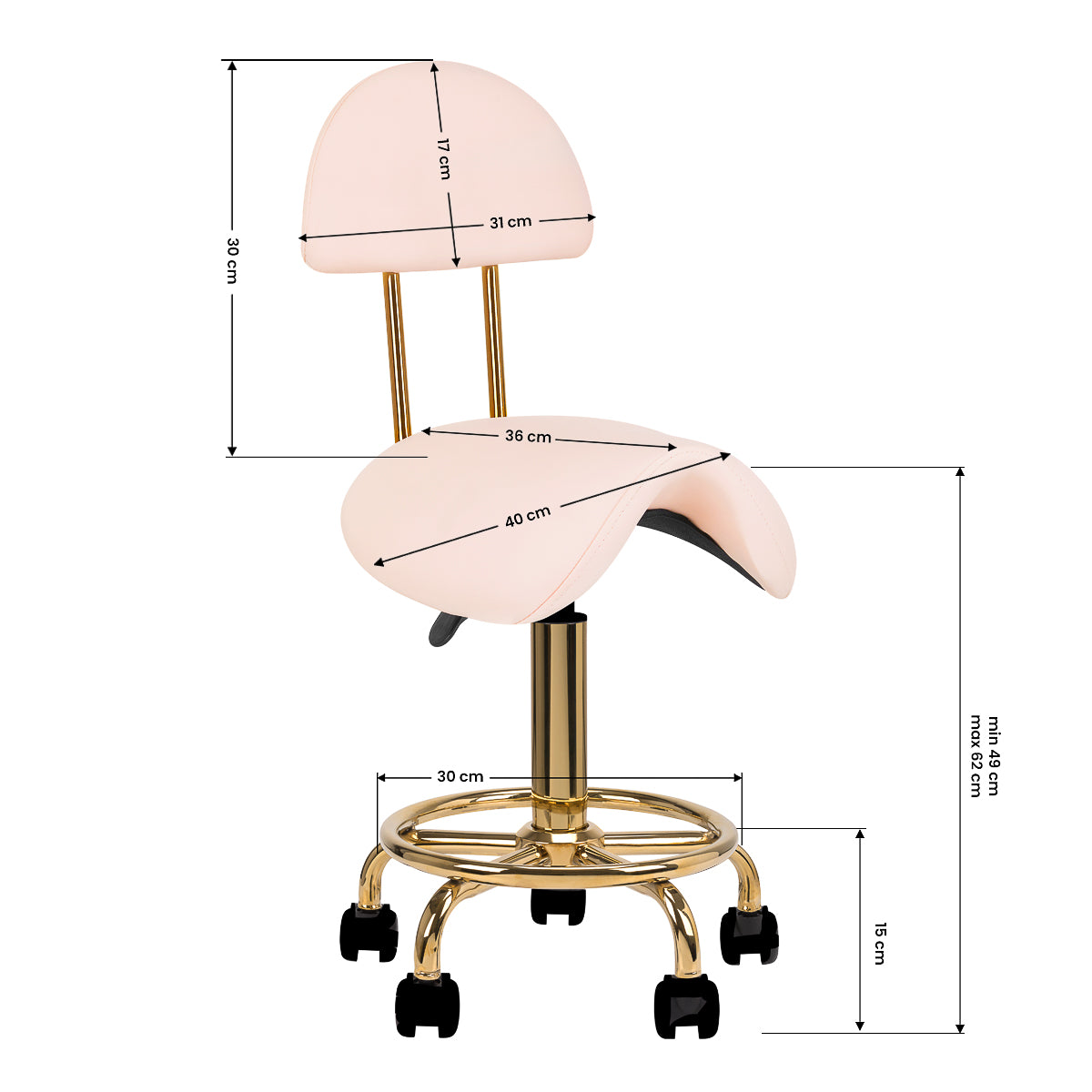 Kosmetikhocker 6001-G gold – pink zweite Kategorie