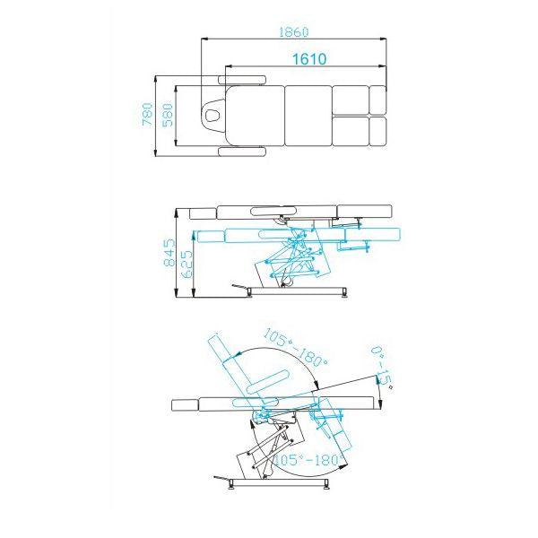 Elektrische kosmetikliege azzurro 706 pedi 1 motor weiss