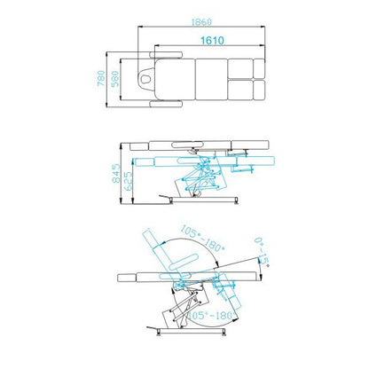 Elektrische kosmetikliege azzurro 706 pedi 1 motor weiss