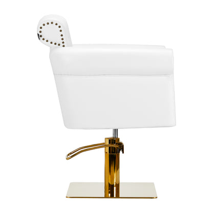 Gabbiano Friseurstuhl de Luxe weiß-gold