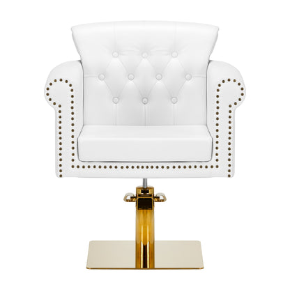 Gabbiano Friseurstuhl de Luxe weiß-gold