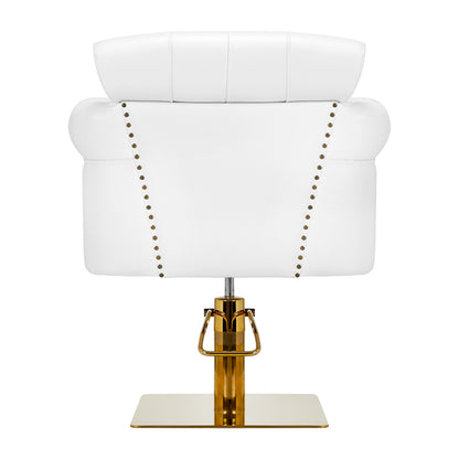 Gabbiano Friseurstuhl de Luxe weiß-gold