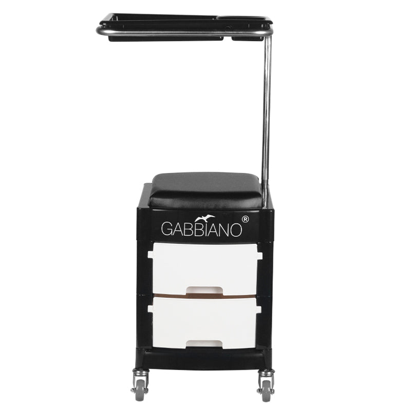 Beistellwagen / kosmetikhocker für pediküre 16 plus black/white