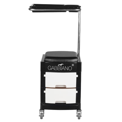 Beistellwagen / kosmetikhocker für pediküre 16 plus black/white