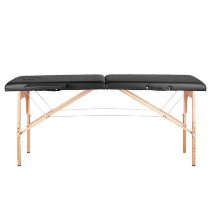 Klapp-massageliege wood komfort 2-teilig black