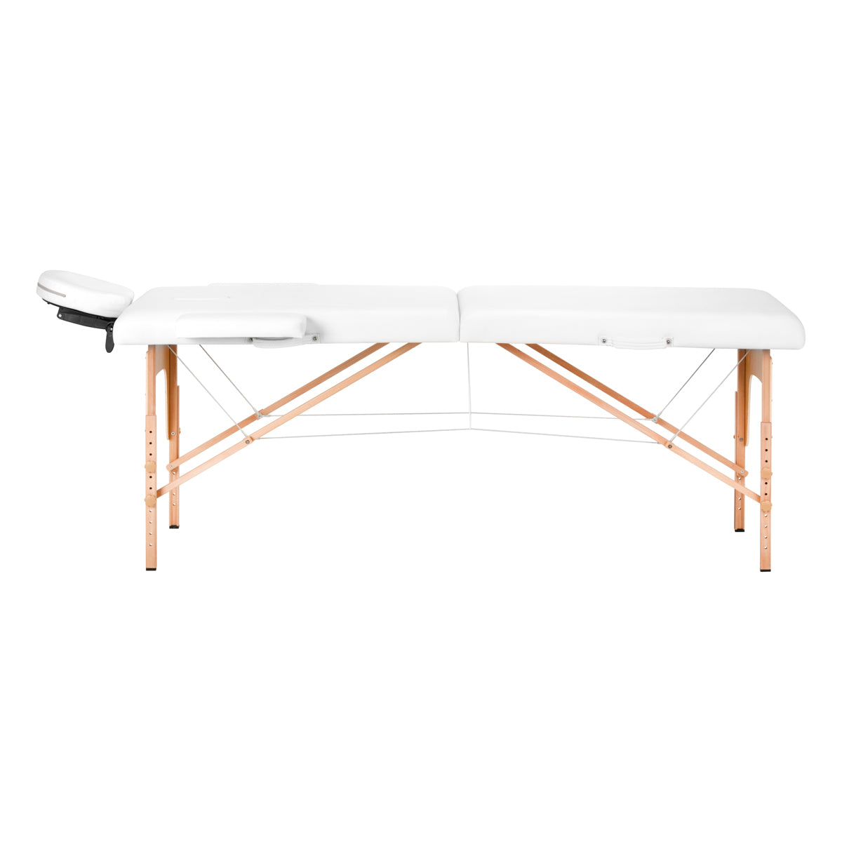 MASSAGELIEGE AUS HOLZ KLAPPBAR COMFORT ACTIV FIZJO LUX 2-SEKTIONEN 190X70 WEISS