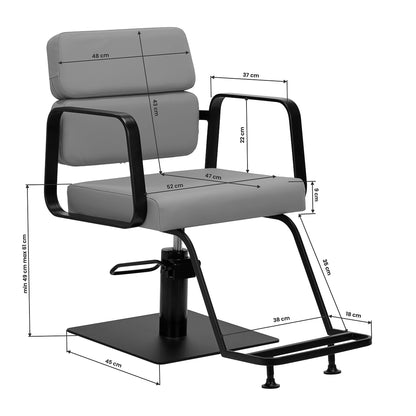 Gabbiano Porto-BM Friseurstuhl schwarz grau