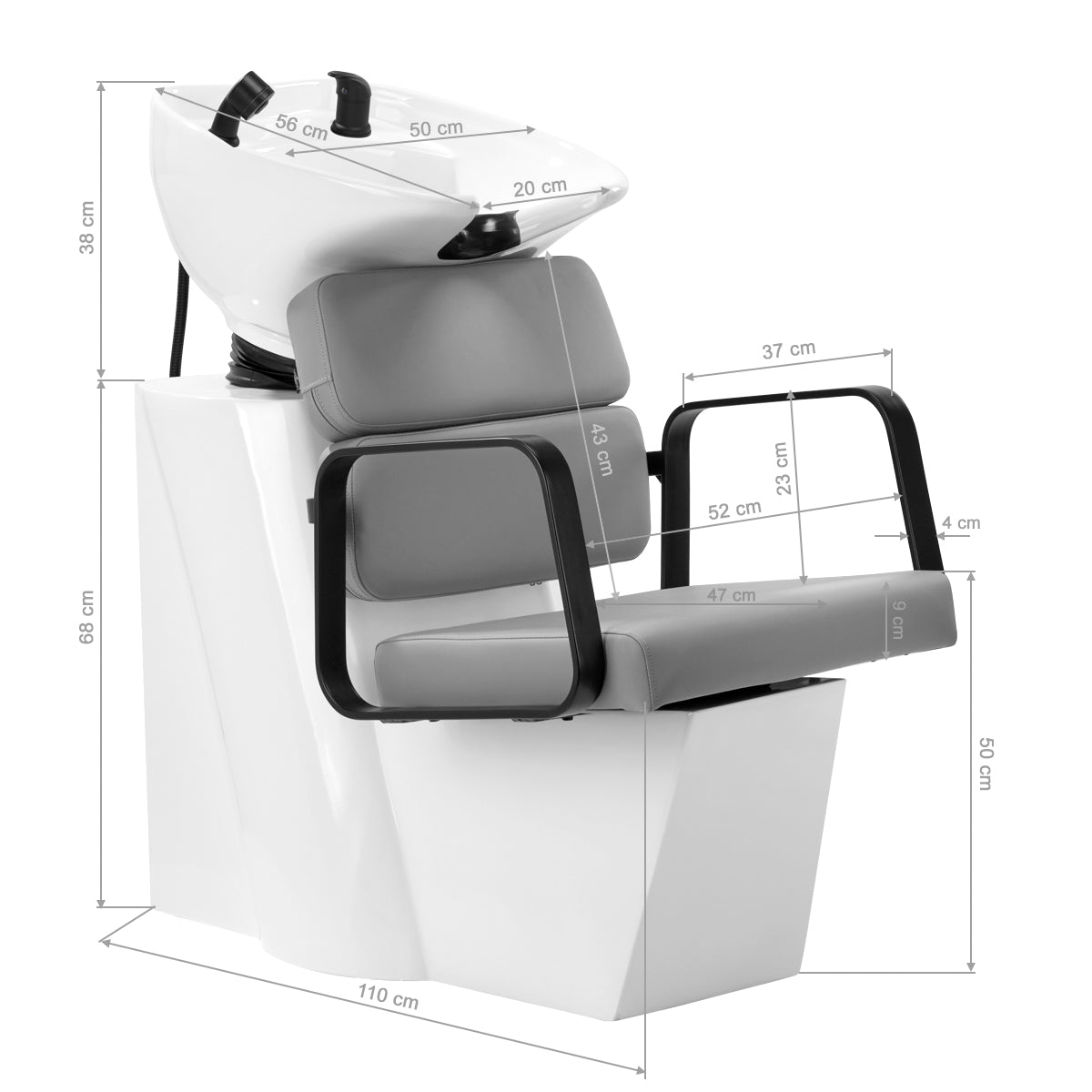 Friseur-Waschstation Porto-BM grau