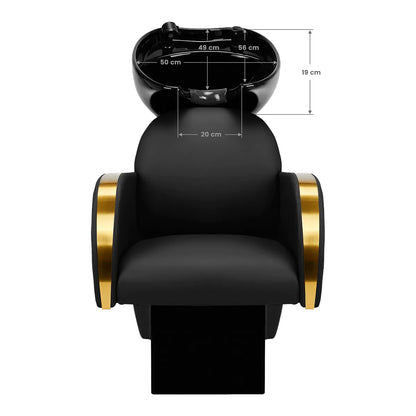 Gabbiano Friseur-Waschstuhl Málaga gold schwarz