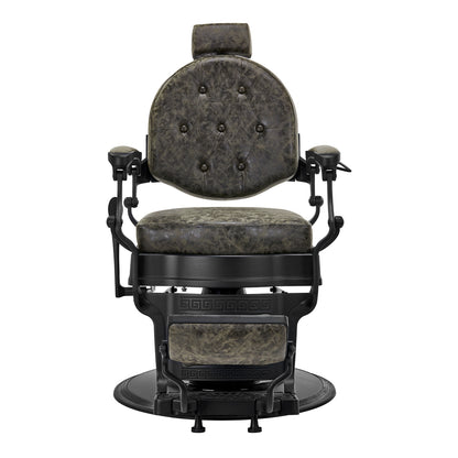 Barberstuhl President altes Leder grün