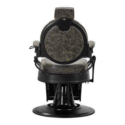 Barberstuhl President altes Leder grün