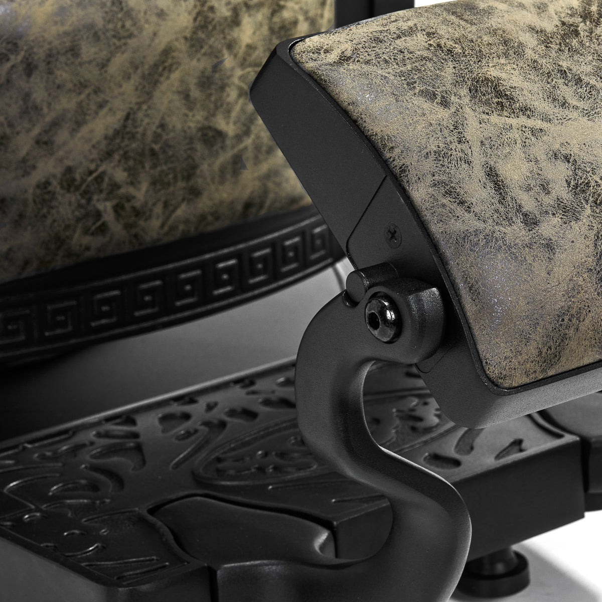 Barberstuhl President altes Leder grün