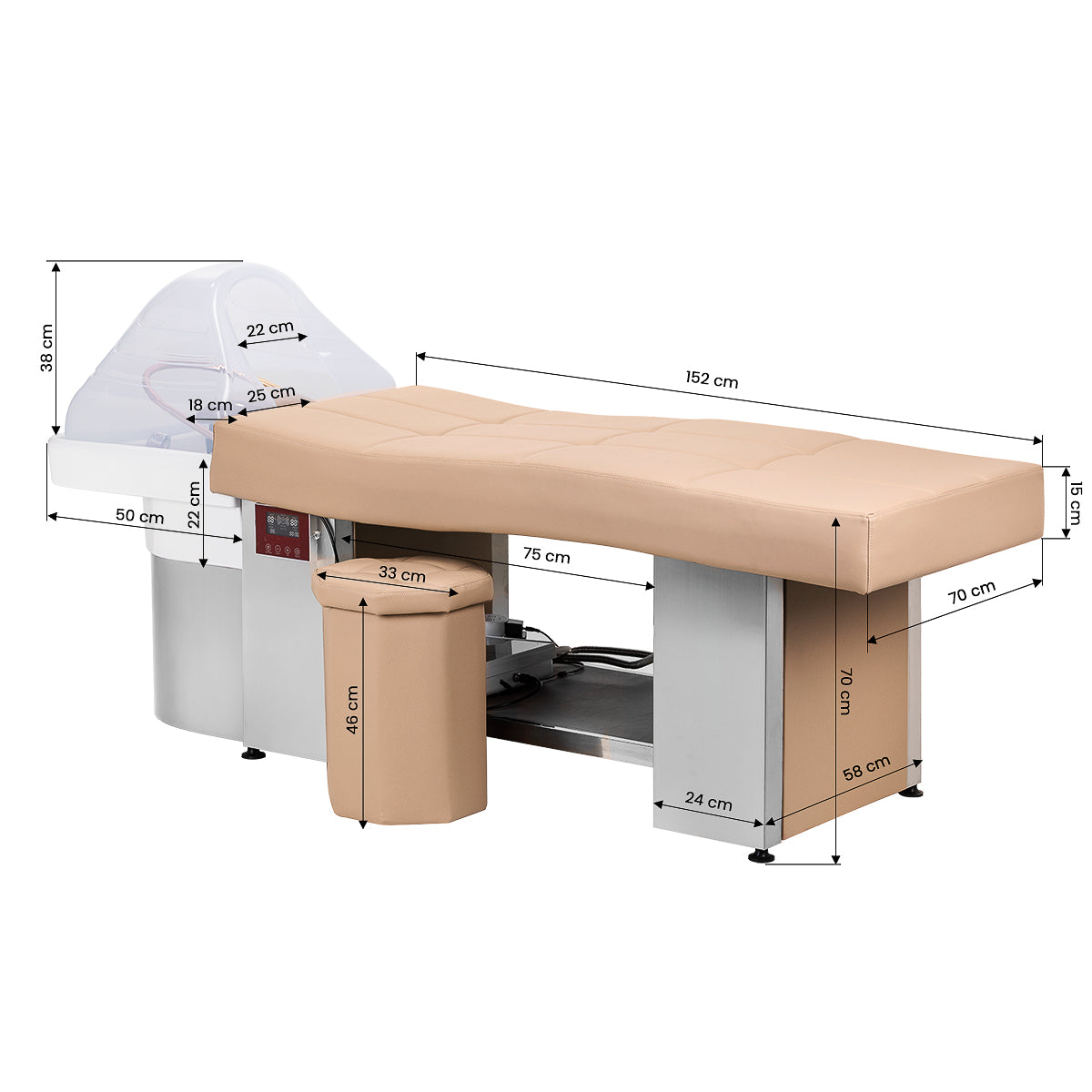 Gabbiano Friseurwaschbecke Liege Head Spa 017 beige