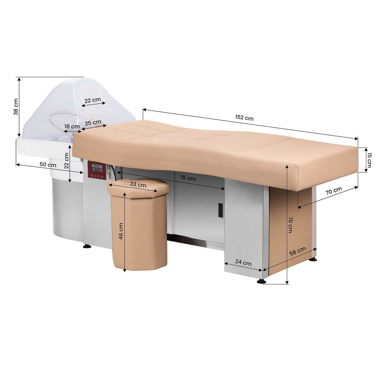 Gabbiano Friseurwaschbecke Liege Head Spa 017B beige