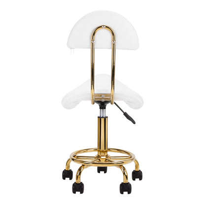 Kosmetikhocker 6001-G gold weiß zweite Kategorie